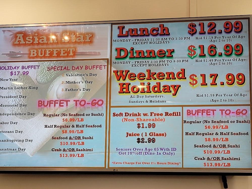 Asian Star Buffet Half Regular & Half Seafood